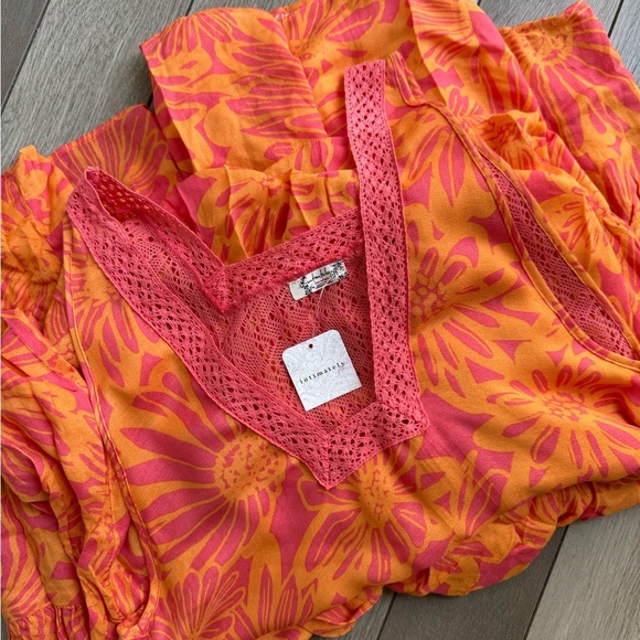 Free People Imtimately Tiers For You Boho Floral Maxi Orange. Size: M. NWT - Picture 3 of 13